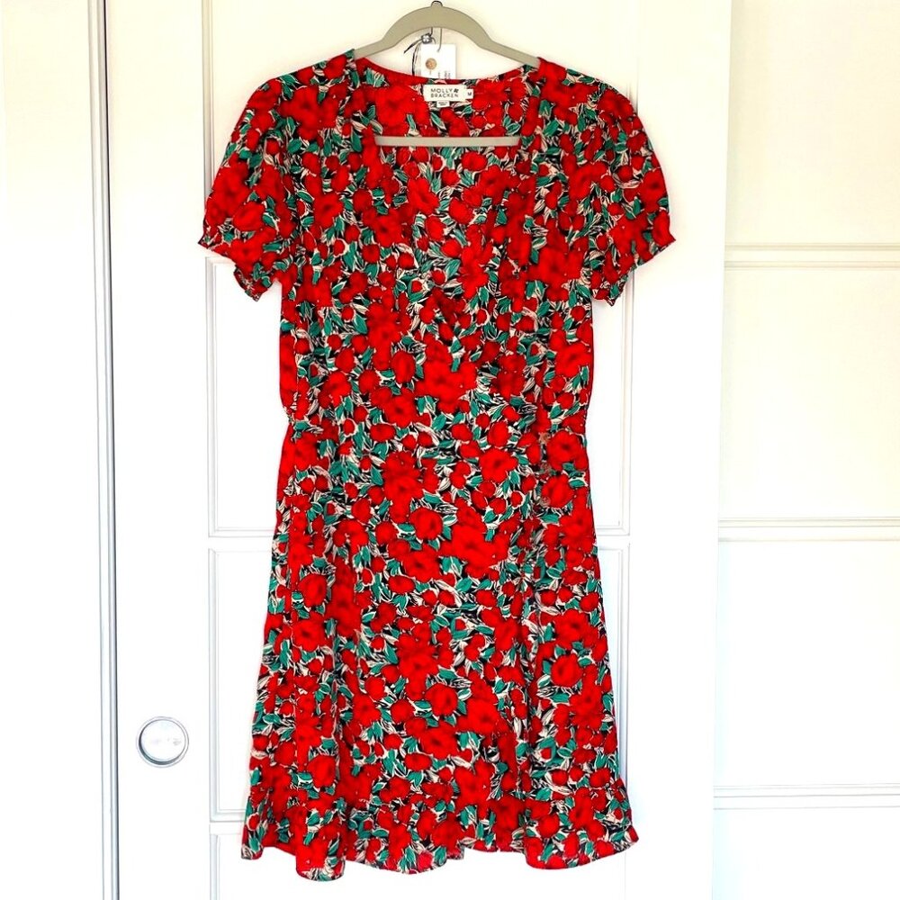 Molly Bracken Printed Floral Wrap Dress – Size Medium